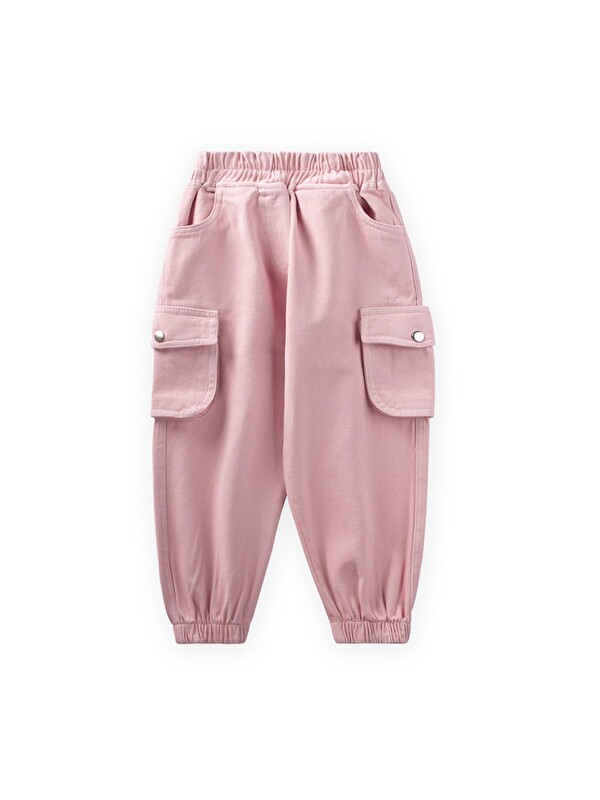 CİGİT Gabardin Kargo Pantolon 2-7 Yaş Pembe