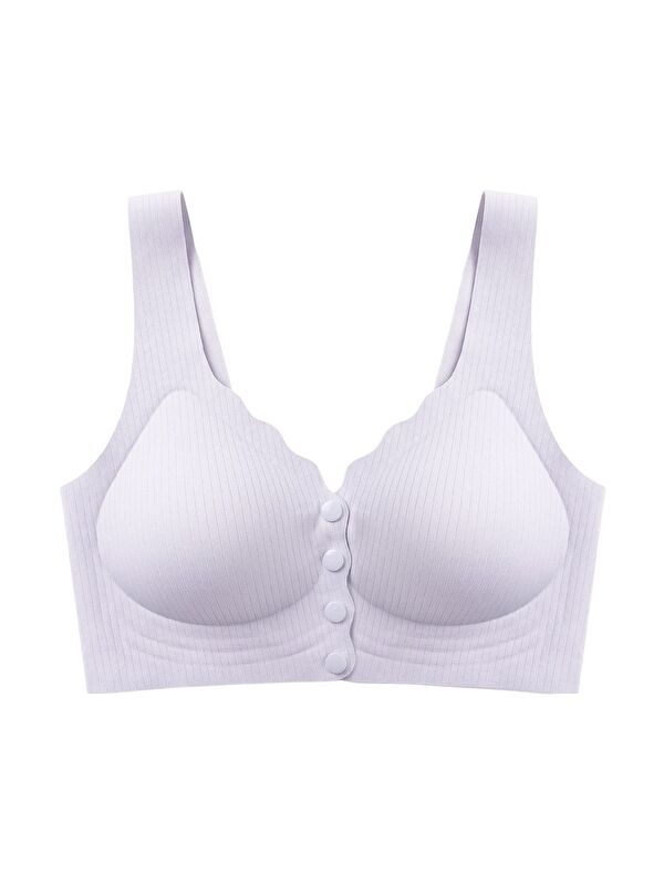Cottonhill Seamless Bra - Feel | Lila Lazer Kesim Çizgi Detaylı Önü Açılabilir Dikişsiz Kadın Sütyen