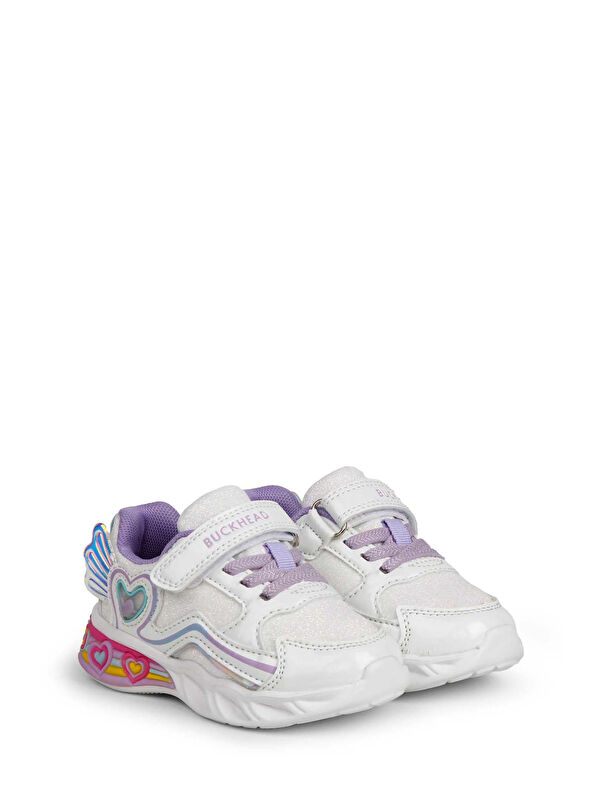 BUCK3046 BERRY Beyaz Kız Çocuk Sneaker - Görsel 5