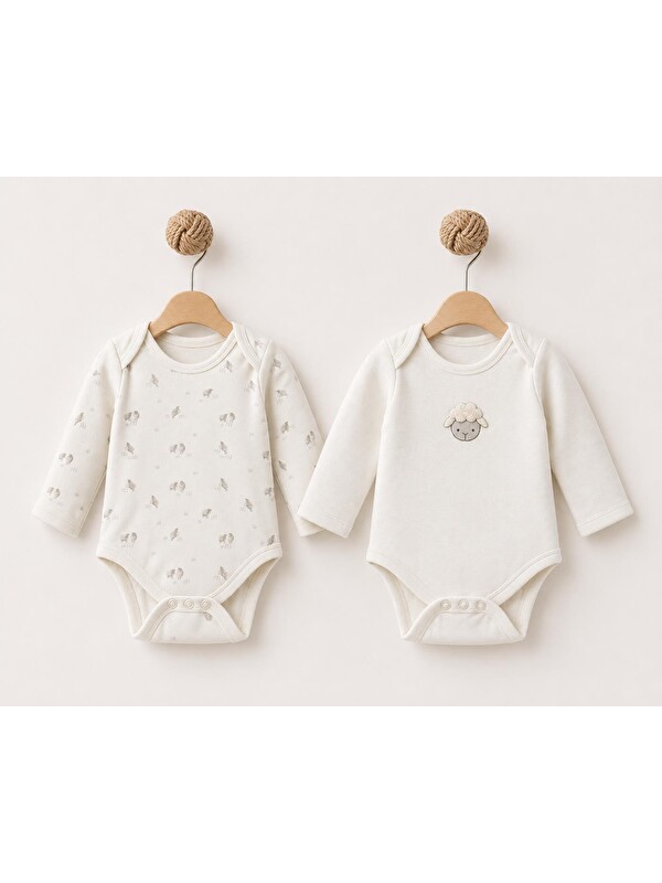 BabyCosy Organic  Bebek 2li Uzun Kollu Body
