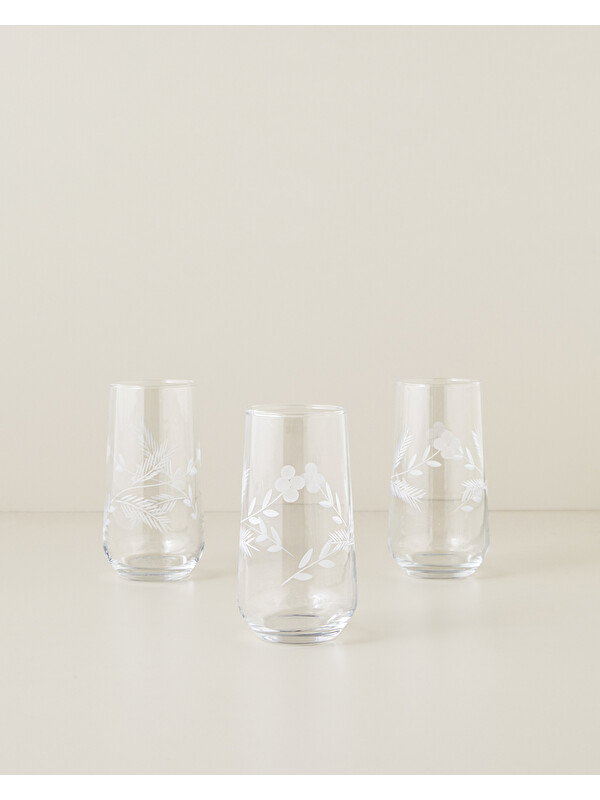 English Home Glace Cam 3'lü Bardak 470 ml Şeffaf