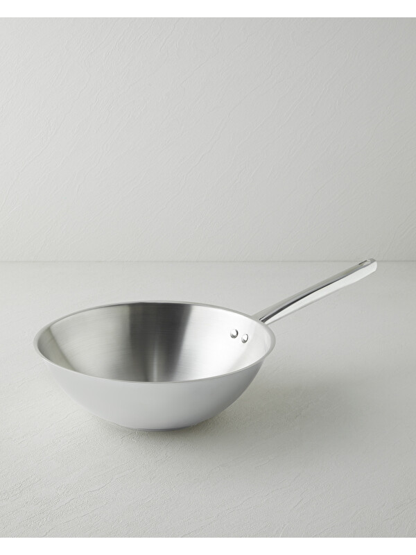 English Home Glow Çelik Wok Tava 28 cm Silver