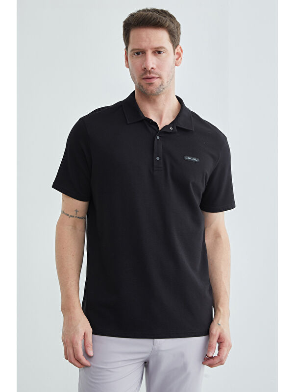 Fullamoda Petek Kumaş Çıtçıtlı Polo Yaka Tişört