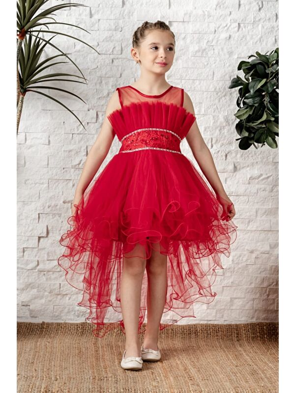 Mnk Baby & Kids Uzun Kuyruk Tütülü Askılı Kız Filira Elbise MNK0584