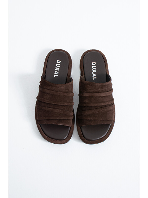 DUXAL SHOES Stacy Kadın Hakiki Deri Büzgülü Günlük Terlik