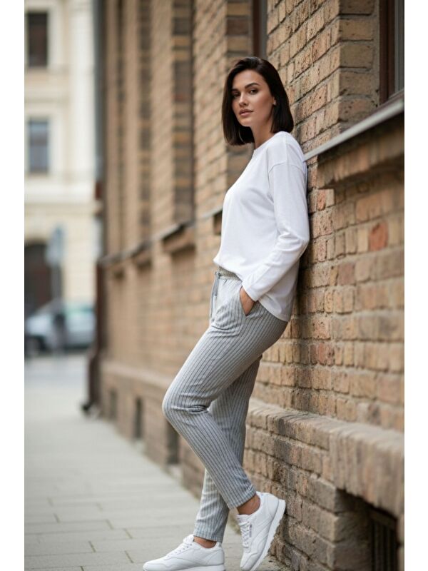 Comstar Unisex Slim Fit Çizgili Jogger - Çizgili Jogger