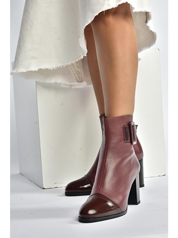 Bordo Kadın Bot V468210503 - Görsel 3