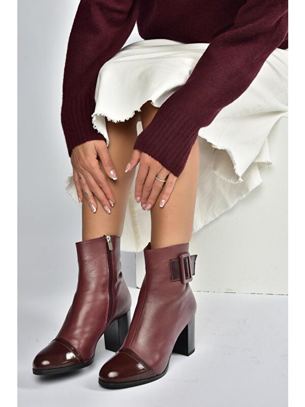 Bordo Kadın Bot V468210503 - Görsel 5