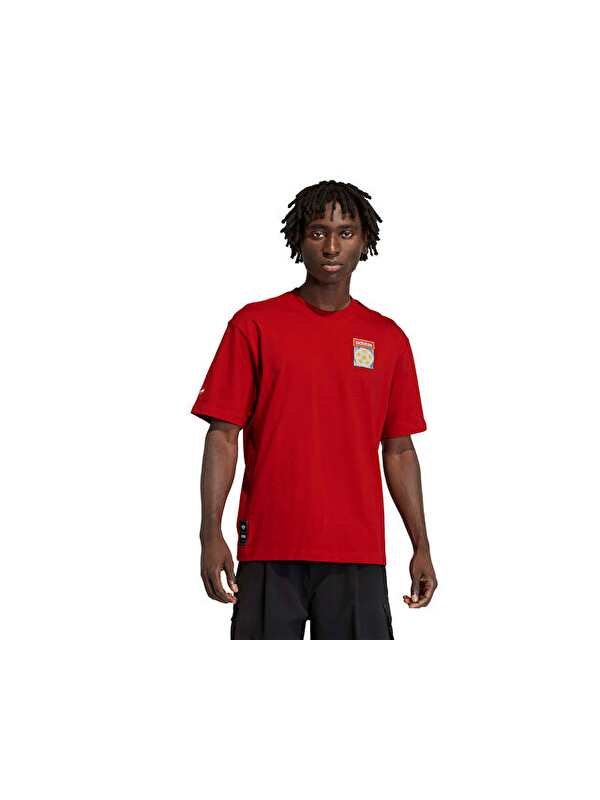 Adidas Flag Gfx Ss T Erkek Günlük Tişört KC7914 Kırmızı