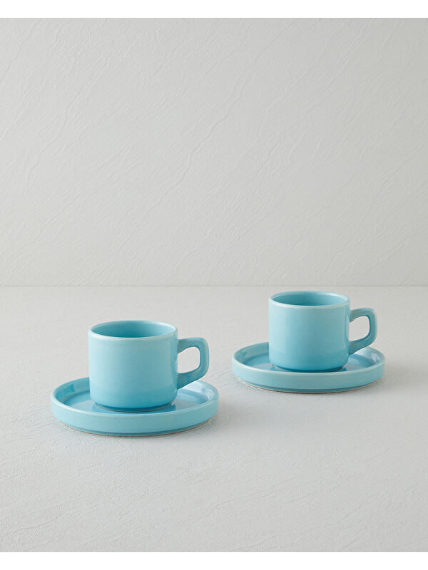 English Home Coastal Bliss Seramik 4 Parça 2 Kişilik Çay Fincanı Takımı 184 ml Açık Mavi