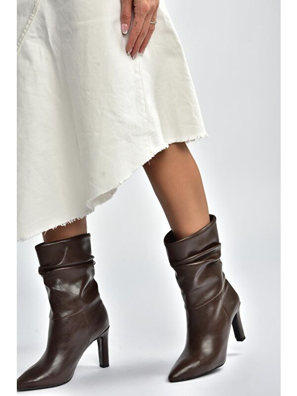 Kahverengi Kadın Bot R404020309 - Görsel 3