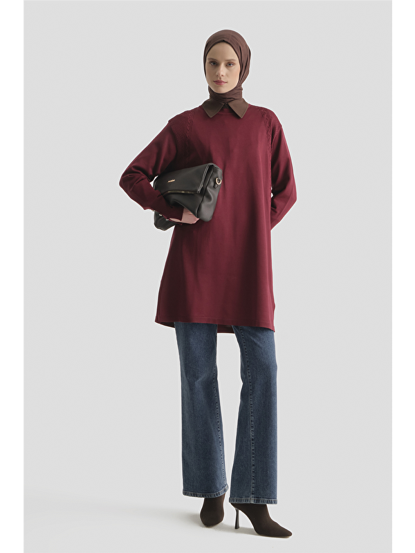 ARMİNE Triko Tunik 25Kd5005 Bordo