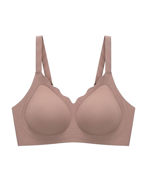 Cottonhill Seamless Bra - Smooth | Kahverengi Lazer Kesim Balensiz Ayarlanabilir Askılı Dikişsiz Kadın Sütyen