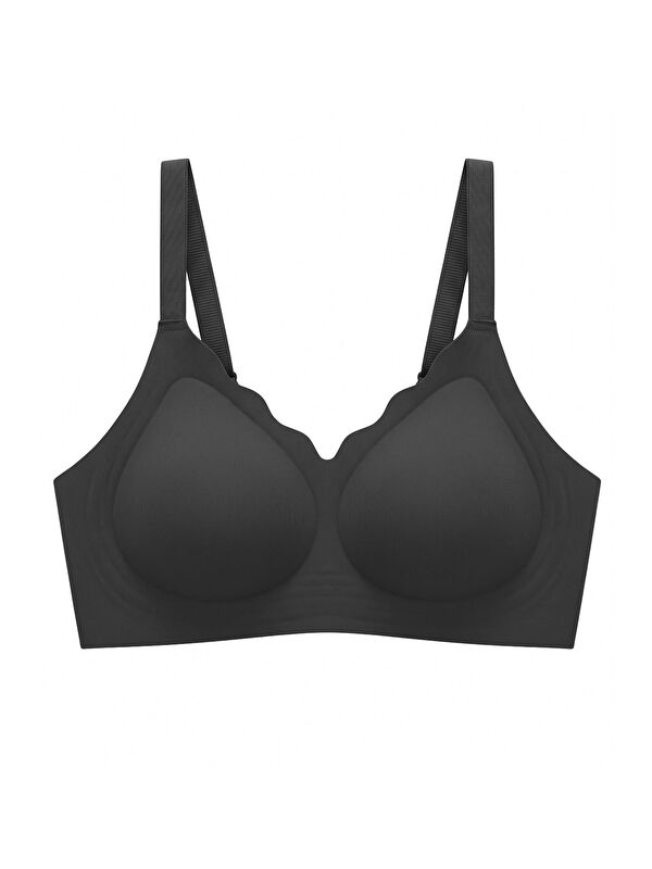 Cottonhill Seamless Bra - Smooth | Siyah Lazer Kesim Balensiz Ayarlanabilir Askılı Dikişsiz Kadın Sütyen