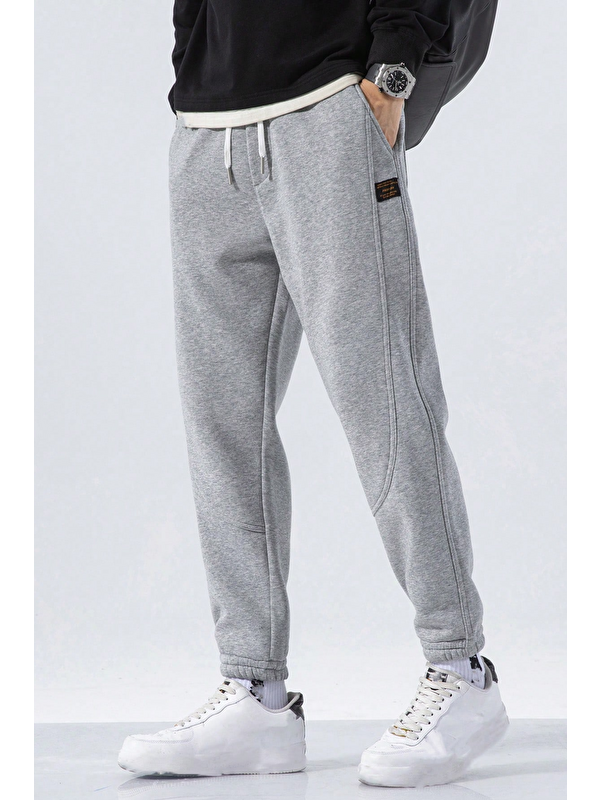 Genius Store Genıus Store Erkek Eşofman İçi Polarlı Bağcıklı Bel Jogger Spor Eşofman Altı SPOR-ESF001
