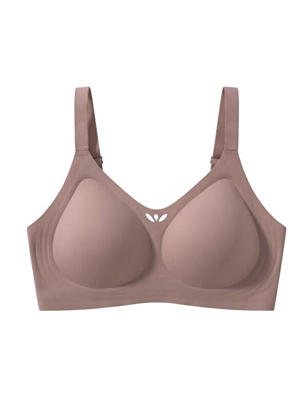 Cottonhill Seamless Bra - Ease | Kahverengi Lazer Kesim Balensiz Dekolteli Dikişsiz Kadın Sütyen