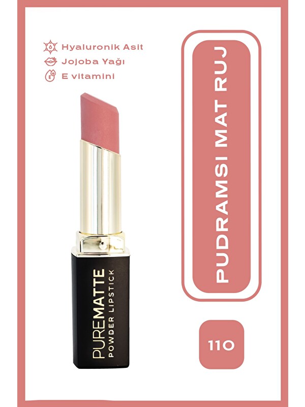 GOLDEN ROSE Pure Matte Powder Lipstick No: 110 - Pudralı Mat Ruj