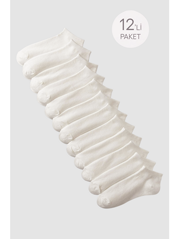 Katia And Bony Unisex 12'Li Basic Step Çorap Ekru