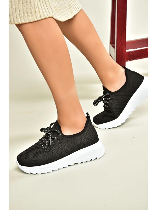 Siyah_Beyaz Kadın Sneaker U7021012 - Görsel 3