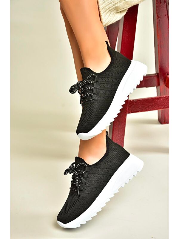 Siyah_Beyaz Kadın Sneaker U7021012 - Görsel 5