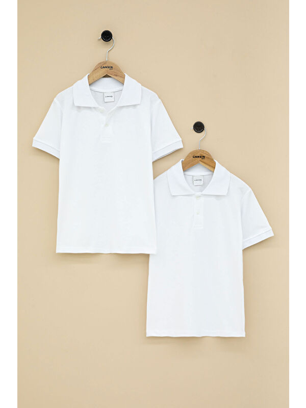 Cansın Mini Erkek Çocuk Polo Yaka Kısa Kollu 2'li Okul Tişörtü 21412