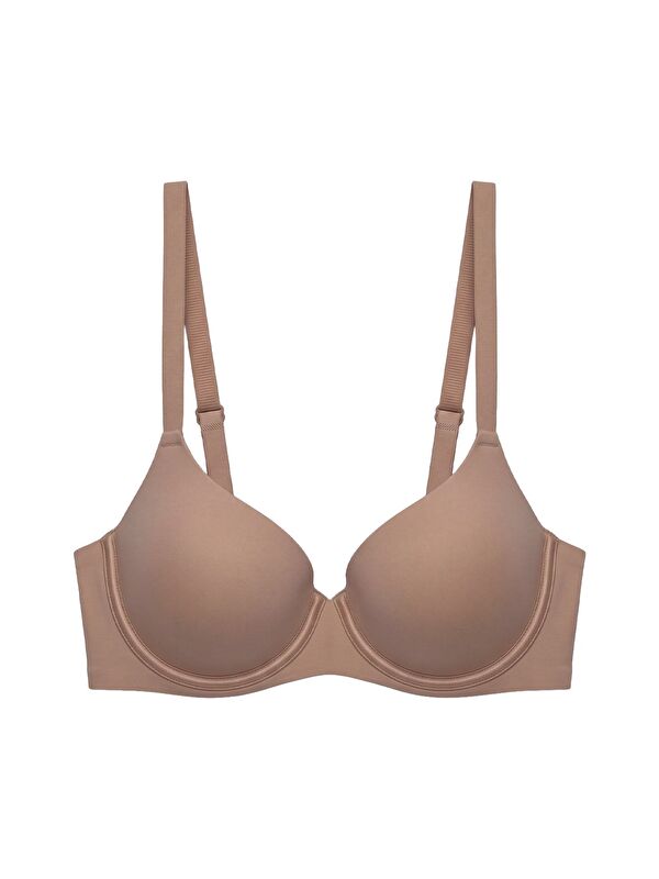 Cottonhill Seamless Bra - Wired | Kahverengi Lazer Kesim Dikişsiz Balenli Kadın Sütyen