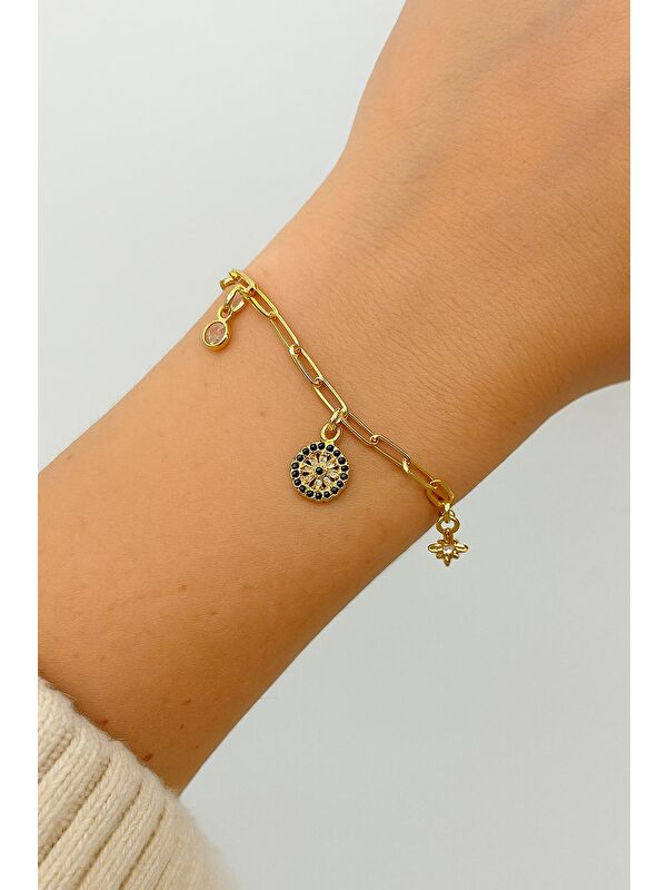 New Obsessions Şans Charmları Sallantılı Gold Bileklik