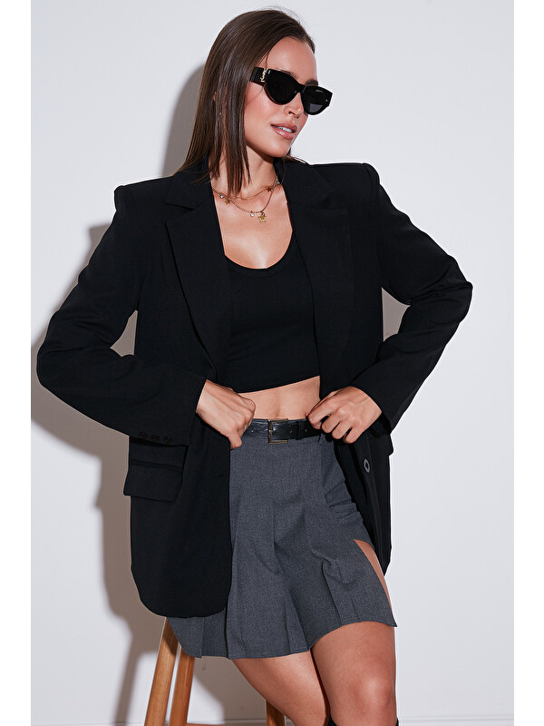 Lela Relaxed Fit Mono Yaka Cepli Blazer Ceket 611BC00132