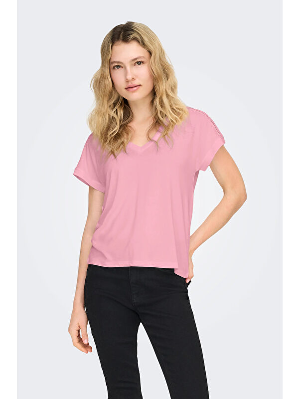 Only Onlfree Modal Regular Fit V Yaka Kadın T Shirt 15369294