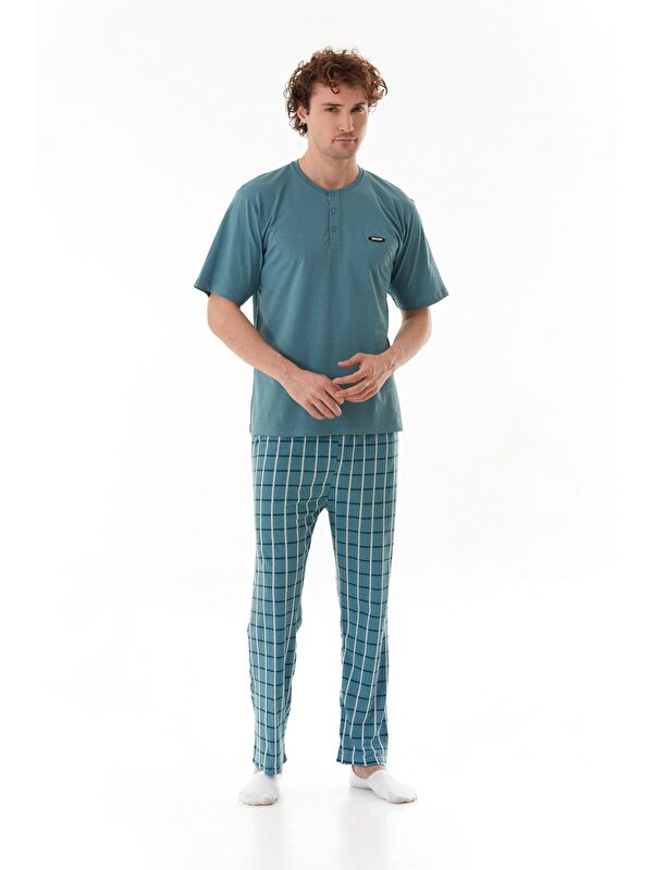 Fullamoda Ekose Desenli %100 Pamuk Pijama Takımı