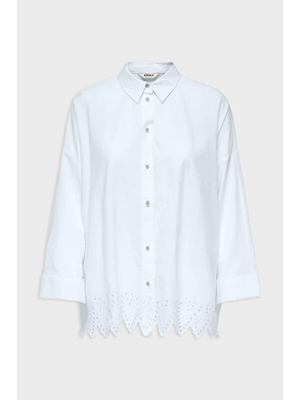 Only Onlgraces % 100 Pamuklu Relaxed Fit Uzun Kollu Kadın Gömlek 15343165