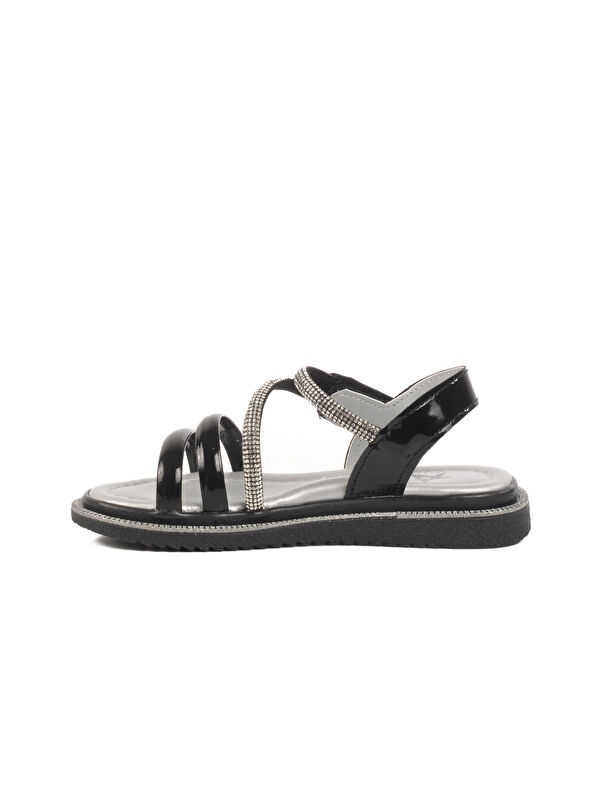 Siyah Rugan Cırtlı Ortopedik Kız Çocuk Sandalet 25T103 P - Görsel 4