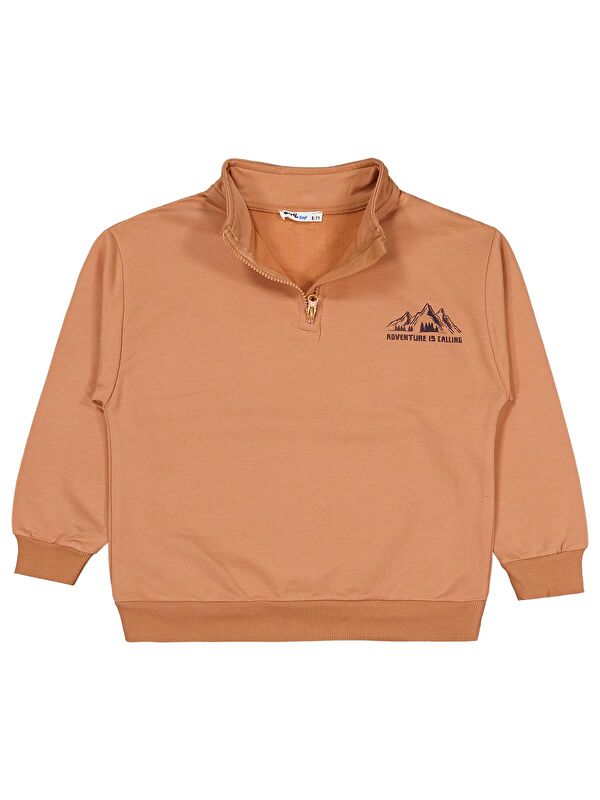 Civil Boys Mountaın Baskılı 10-13 Yaş Sweatshirt - Turuncu 12-13 Yaş