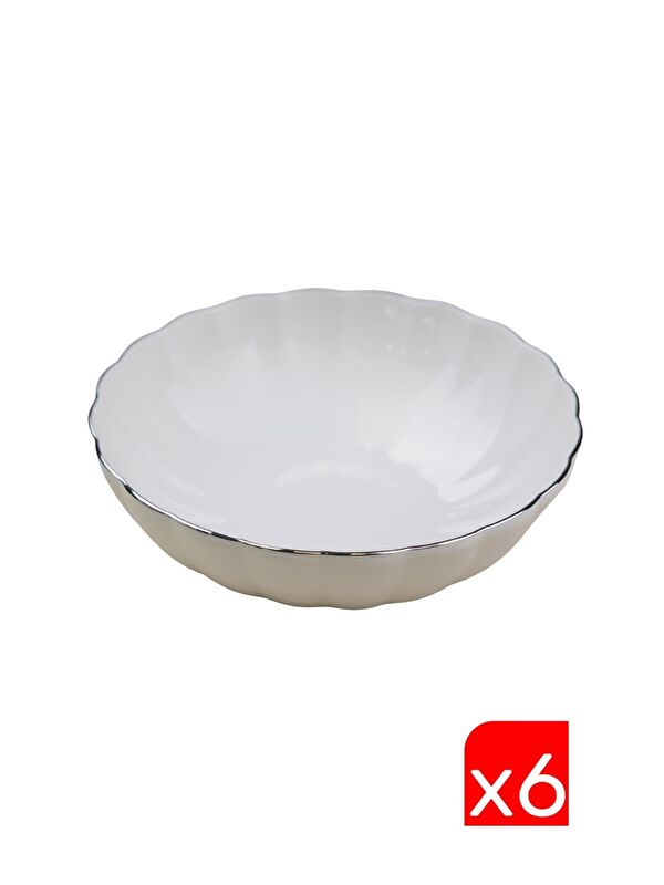 Kütahya Porselen Bone Luz Platin Fileli Çorba Kasesi 15cm 6 lı