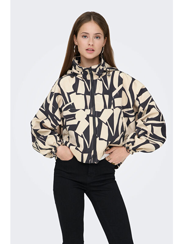Only Onlbetty Relaxed Fit Desenli Kapüşon Yaka Kadın Mont 15281509