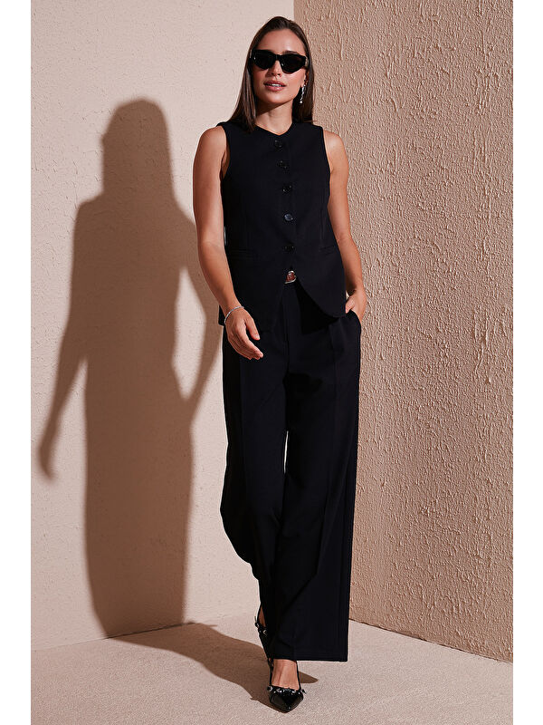 Lela Wide Leg Yüksek Bel Geniş Paça Palazzo Pantolon 65271262