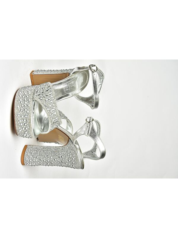 Gümüş Kadın Topuklu Ayakkabı U8201155 - Görsel 9