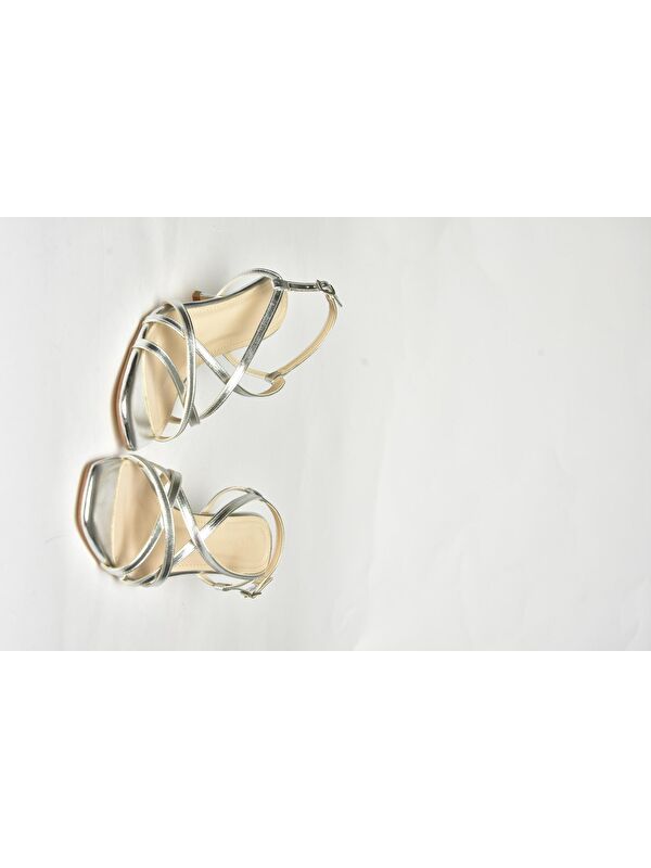 Gümüş Kadın Topuklu Ayakkabı U5695197 - Görsel 6