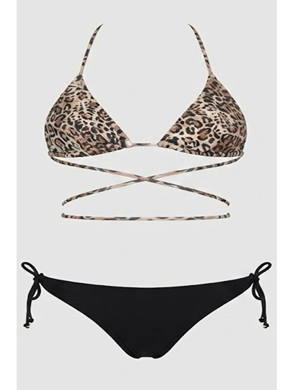 C&City Üçgen Bikini Takım 3218 Siyah/Leopar