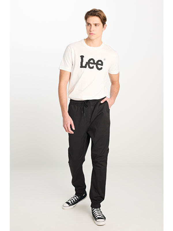 Lee Regular Fit Ribanalı Paça Pamuklu Siyah Jogger Pantolon