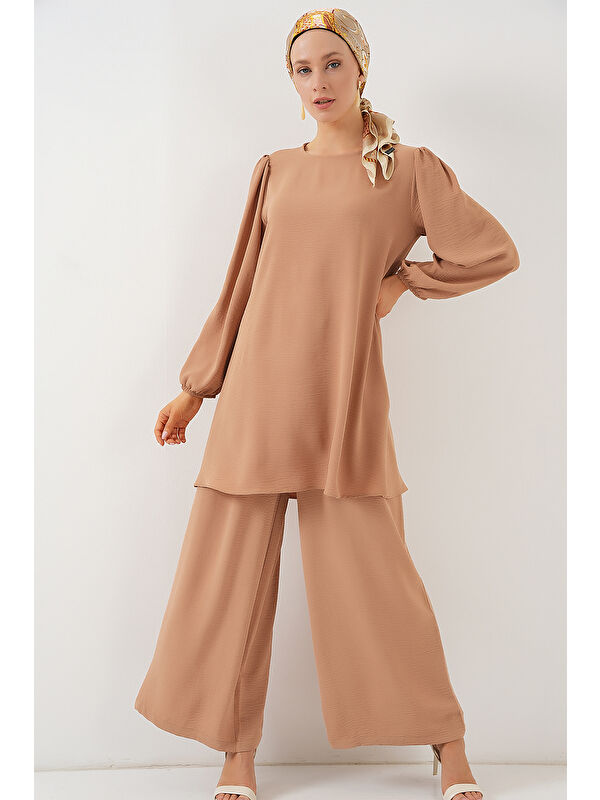 Bigdart Ayrobin Tunik Pantolon Alt Üst Takım 6712 - Vizon