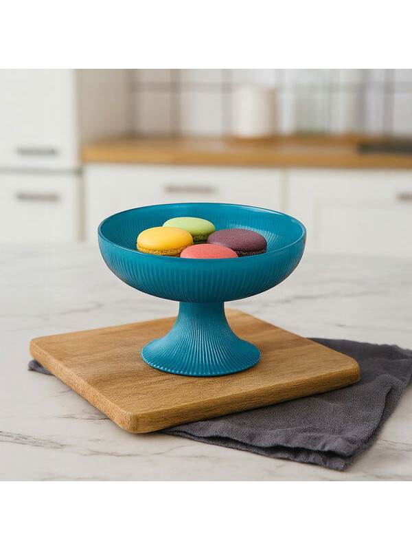 Evidea Kitchen Resital Tas Ayaklı Kase - Mavi - 15,5 cm