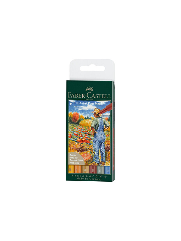 Faber-Castell Pitt Artist Pen Fırça Uçlu 6'lı Sonbahar Temalı, Profesyonel Çizim