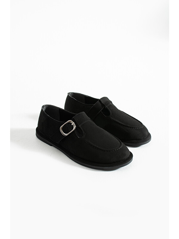 DUXAL SHOES Arabella Kadın Süet Toka Detaylı Günlük Loafer Ayakkabı