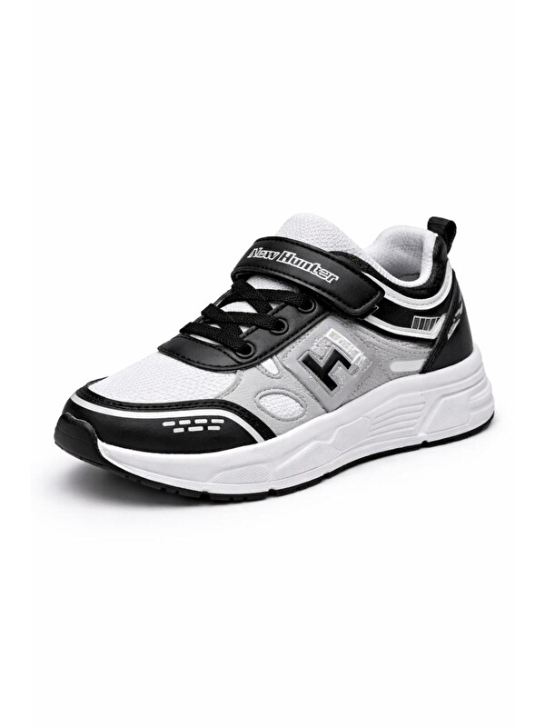 Slipcat Unisex Çocuk Spor Günlük Hafif Taban Cırtlı Bağcıklı Nefes Alabilen Kaymaz Okul ve Günlük Sneaker