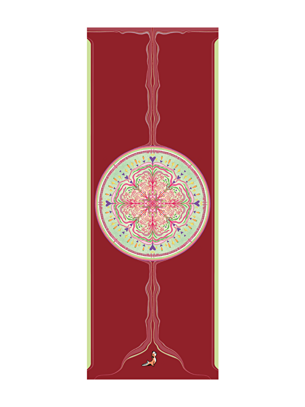 Petarya Mandala Serisi Follow The White Rabbit 4.1 mm Doğal Kauçuk Kaydırmaz Yoga Matı