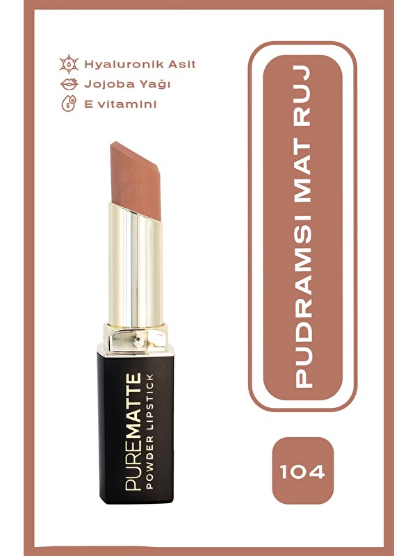 GOLDEN ROSE Pure Matte Powder Lipstick 104 Pudramsı Mat Ruj 3,5 g