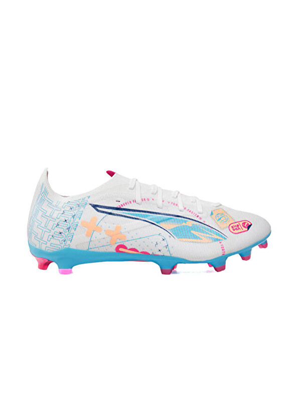 Puma Ultra 5 Match Vol. Up Fg/Ag Erkek Çim Zemin Kramponu 10806401 Beyaz