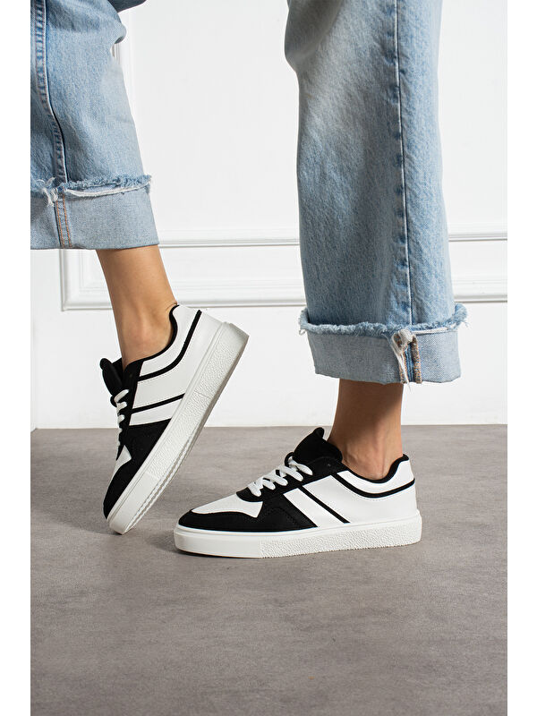 Siyah Kadın Günlük Sneaker Spor Ayakkabı - Görsel 4