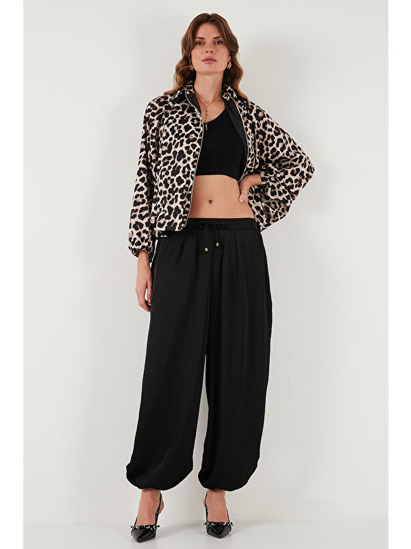 Lela Oversize Bağlamalı Balon Paça Saten Şalvar Pantolon 68351199